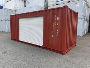 中古20ft ドライスチールコンテナ 右パネル3mシャッター付き　　TKCU1953935