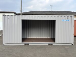 【東北】中古20ft　左パネル3mシャッター付きコンテナ【U1401910】